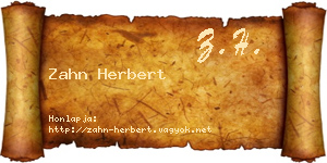 Zahn Herbert névjegykártya